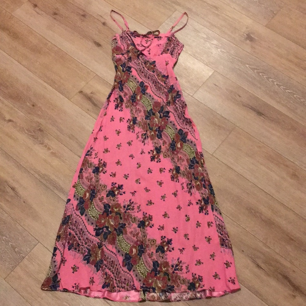 Vintage Betsey Johnson maxi dress pink floral